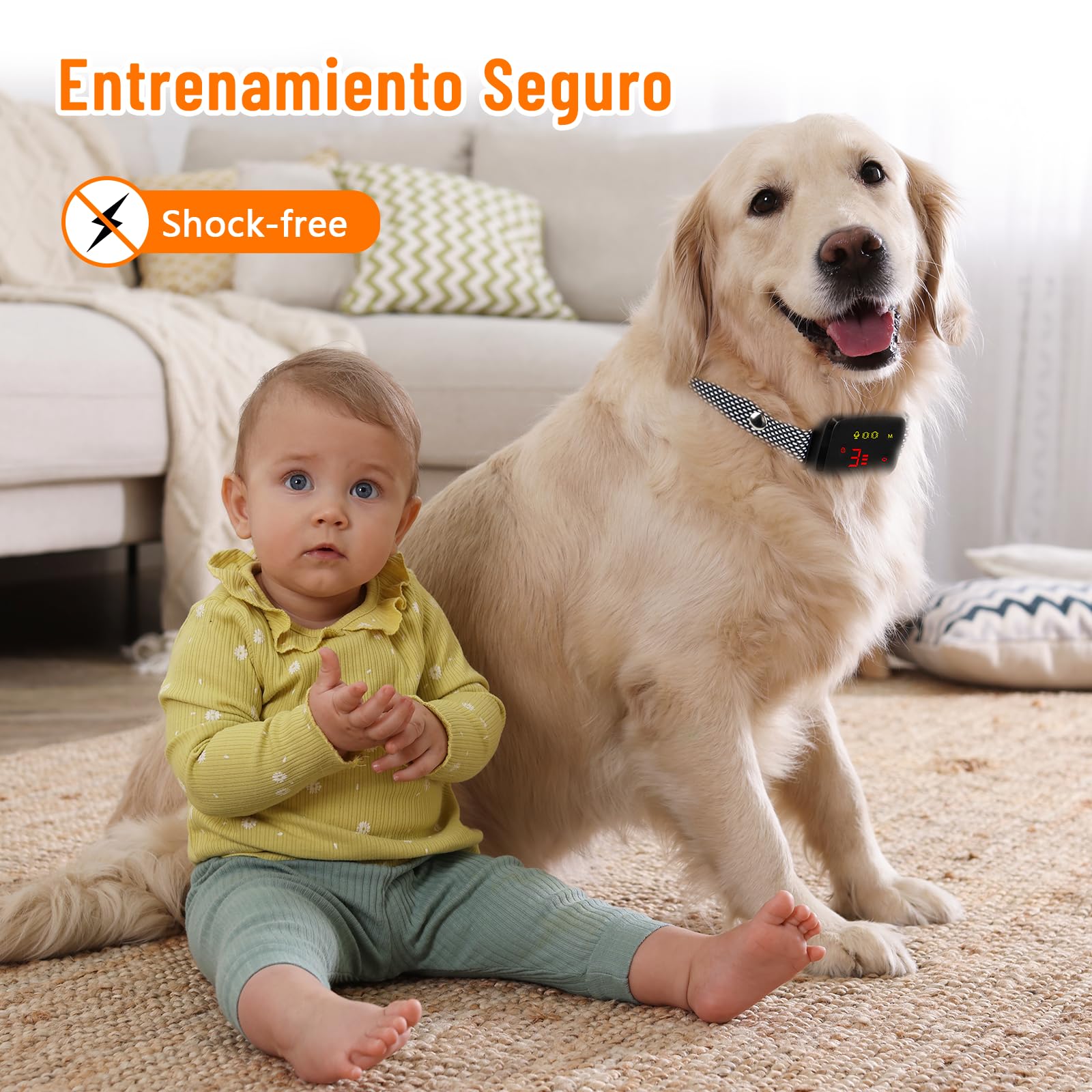 Collare Antiabbaio per Cani, Impermeabile IP67 Addestramento Intelligente Ricaricabile 8 Sensibilità suono e vibrazione Collare senza scosse adatto Cane di Piccola/Media/Grande Taglia