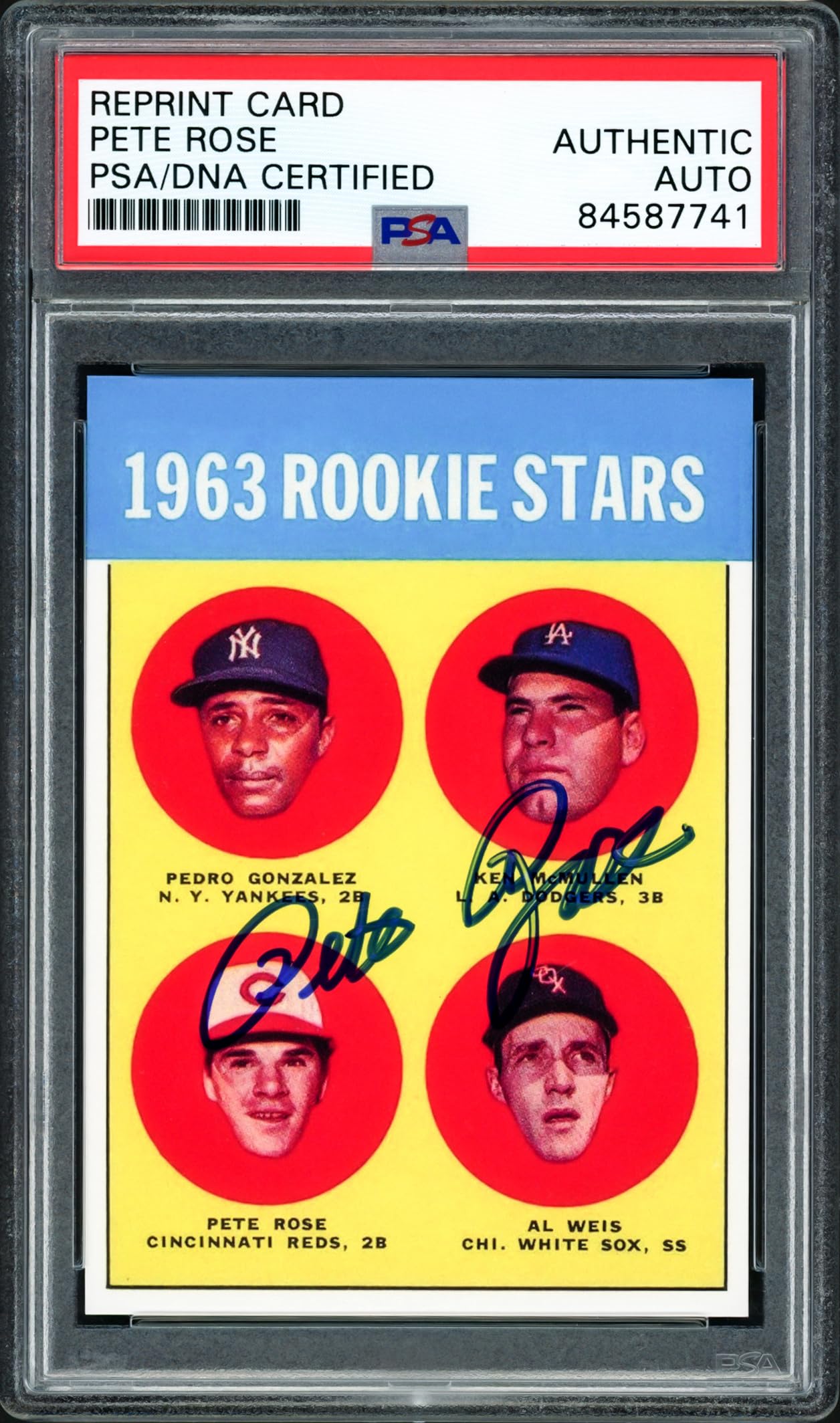 Amazon.com: Pete Rose Autographed 1963 Topps Rookie Retro Reprint