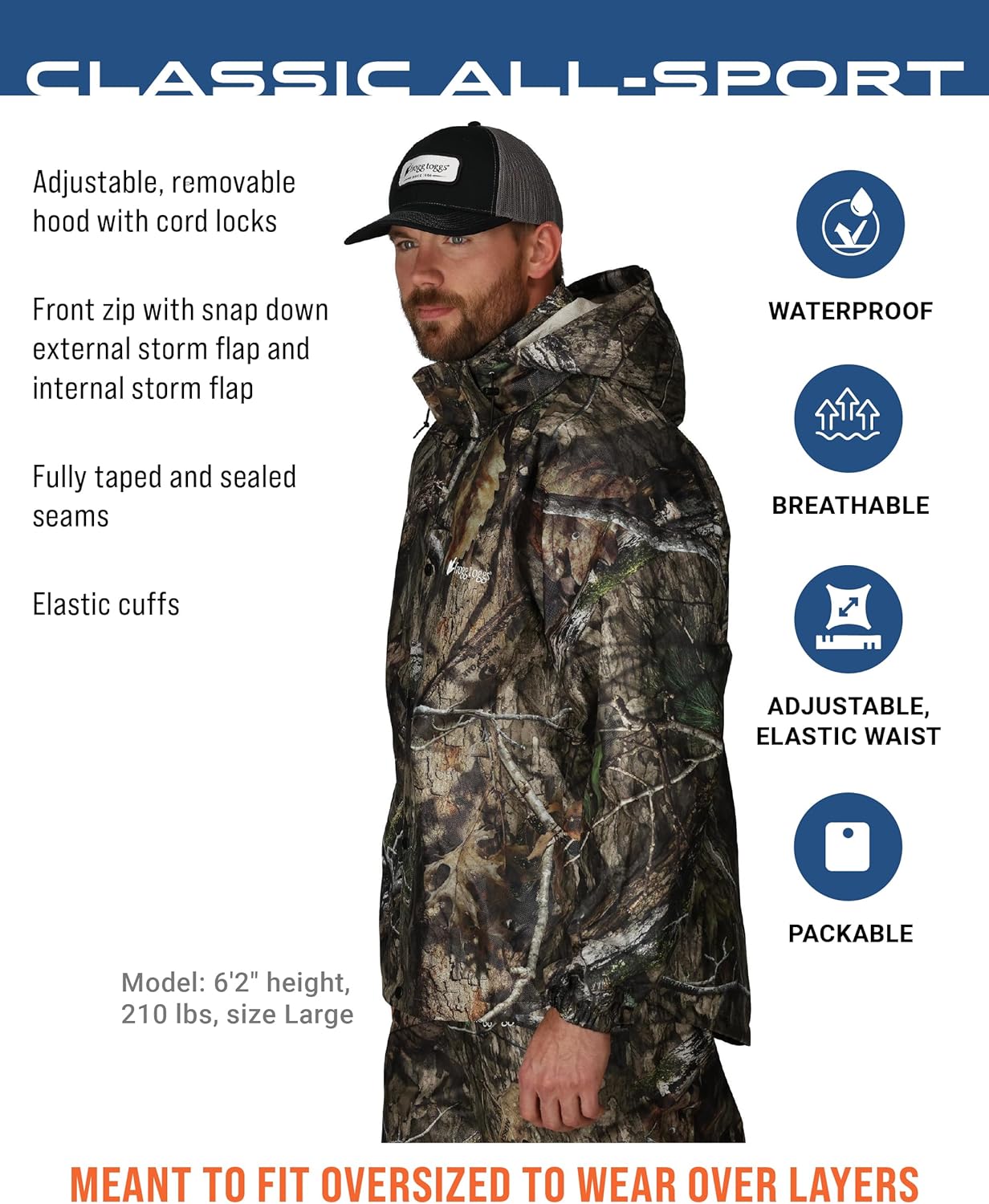 FROGG TOGGS Men's Classic All-Sport 3-Layer Waterproof Breathable Rain Suit - Image 2