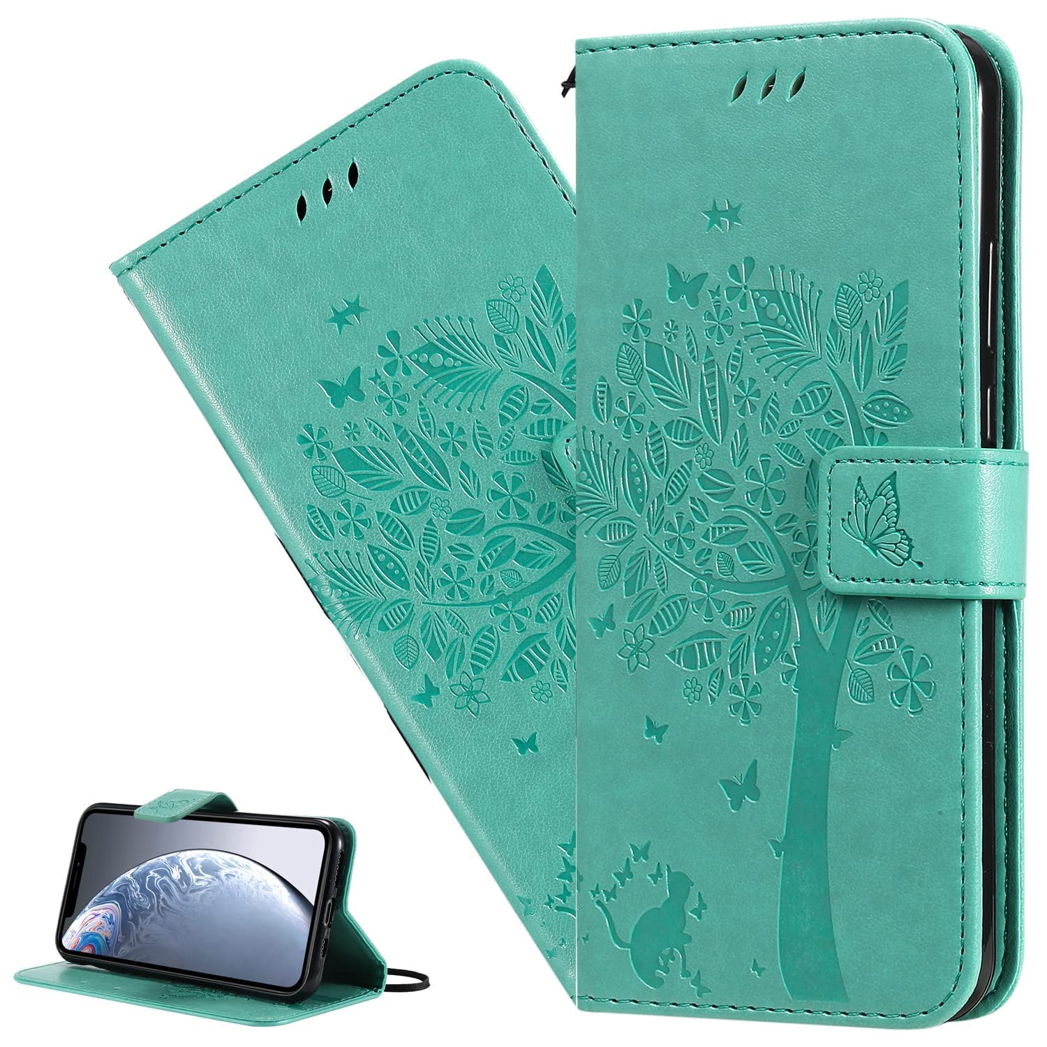 Custodia Portafoglio LEMAXELERS In Pelle PU Con Supporto Magnetico Per Oppo A54 5G E A74 5G - Colore Retro HX Retro Rose - 4