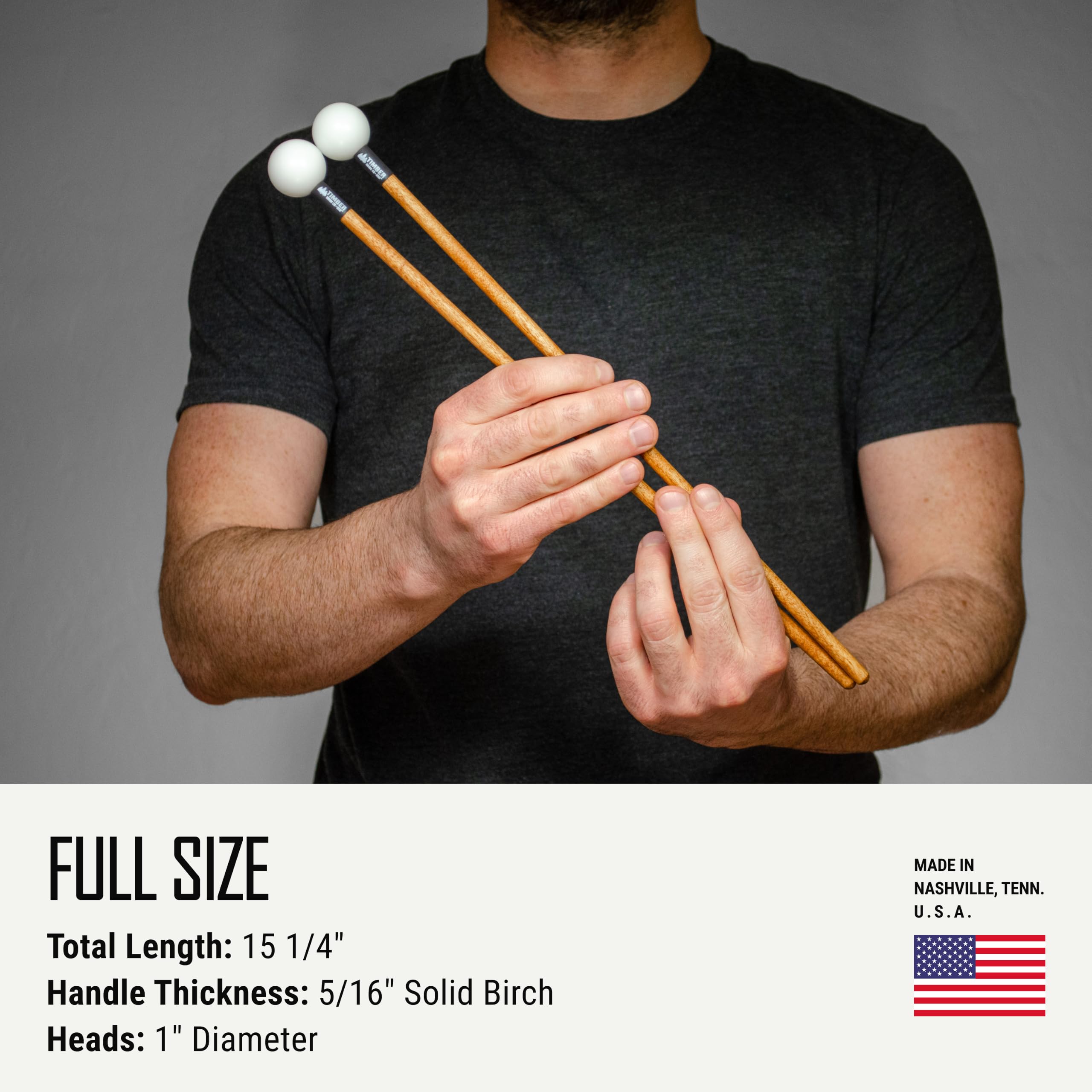 Mazo de percusión colección completa, fabricado en Estados Unidos y montado en Estados Unidos, palos para marimba, platillos, timbales, juego de tambor, glockenspiel, bloque de madera