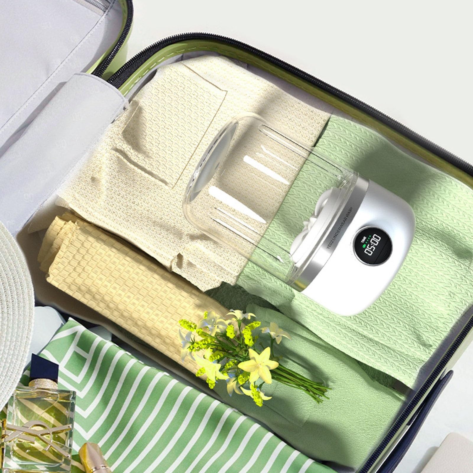 Ye02 - Mini lavatrice portatile per biancheria intima, 4000 mAh, wireless, pieghevole, da viaggio, lavatrice, per reggiseni, biancheria intima e altri piccoli vestiti