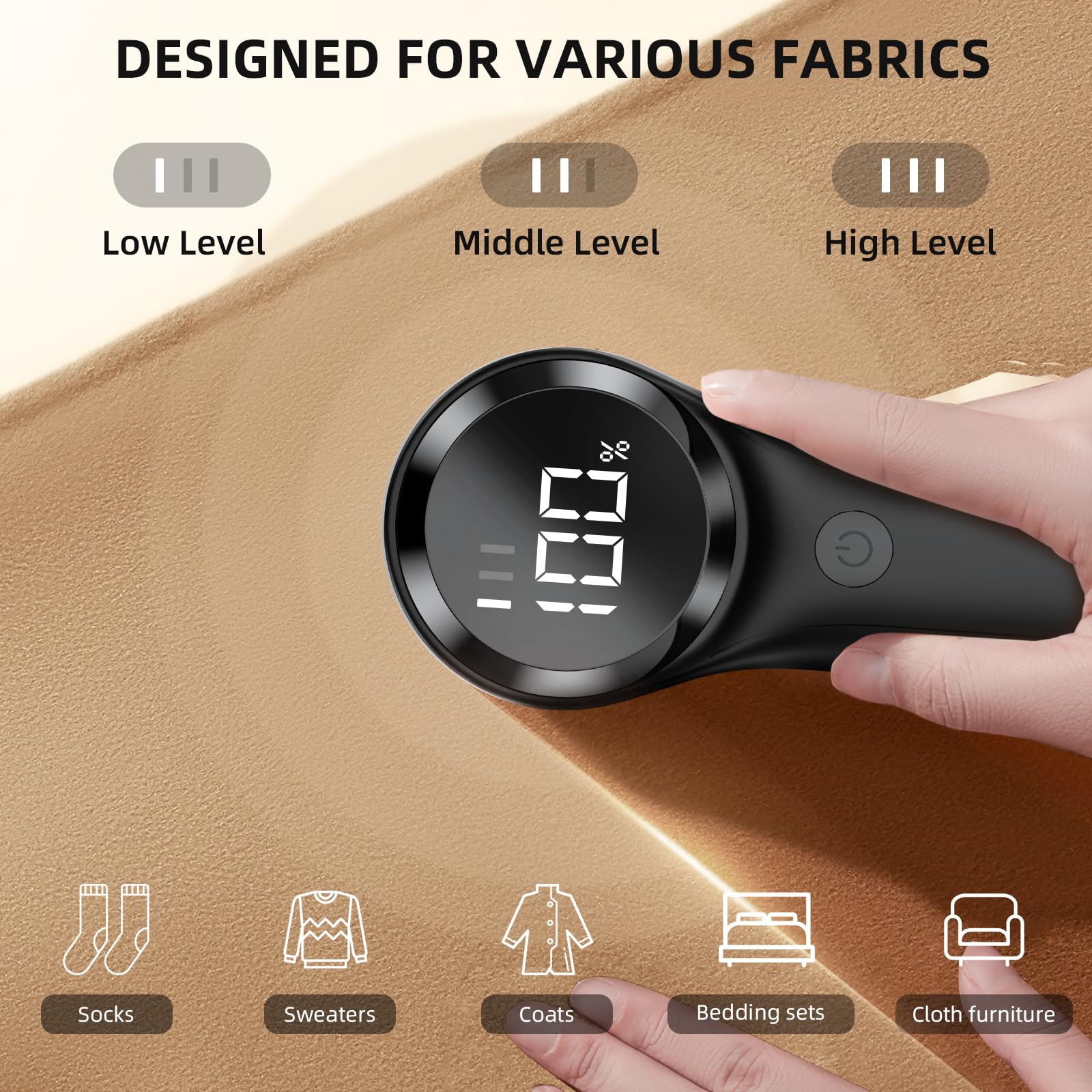 Levapelucchi Elettrico BZGG - 6 Lame, 3 Velocità, Display LCD, Ricaricabile USB-C - Foto 9