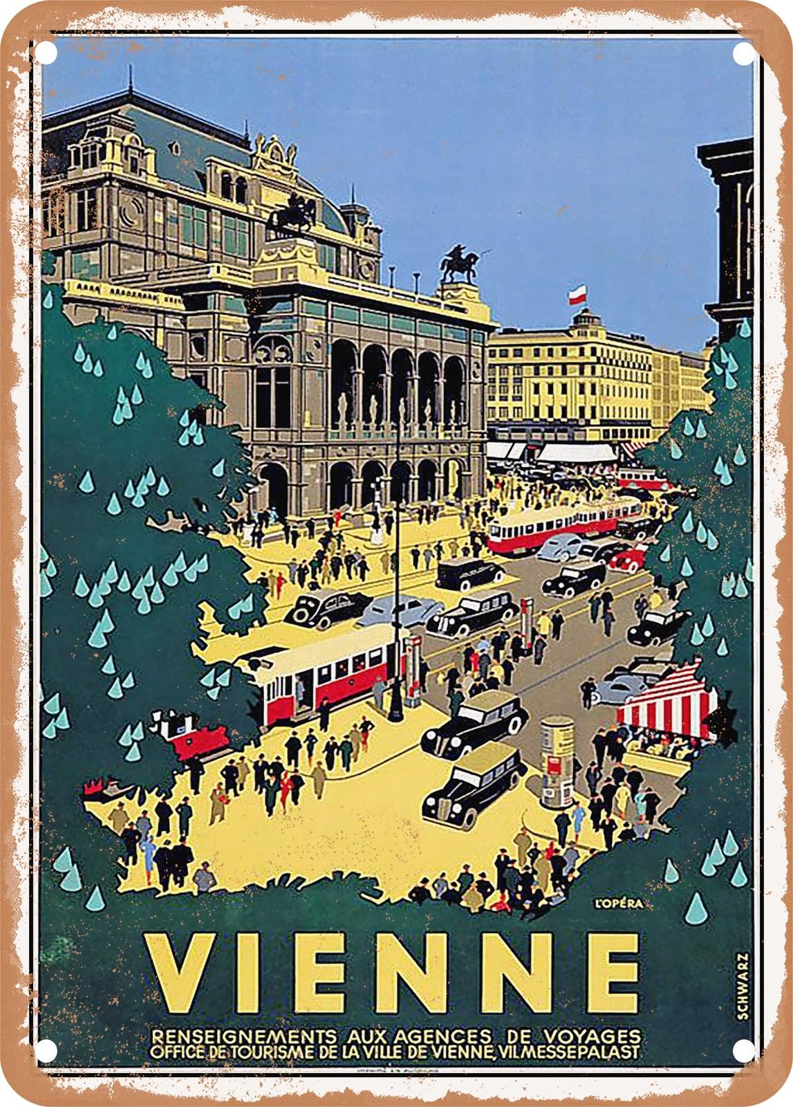 METAL SIGN - 1937 Vienna Vintage Ad home decor
