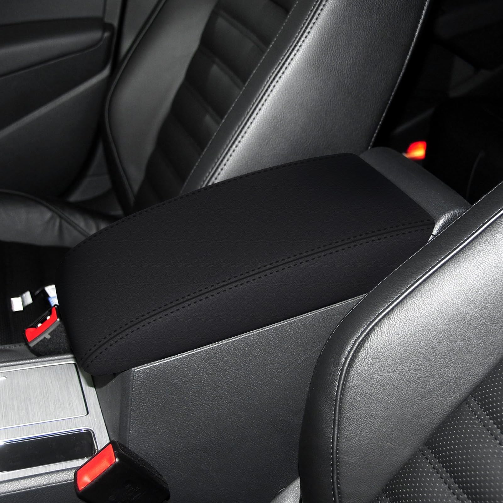 Photo 1 of faccaibbg Armrest Cover for 2011 2012 2013 2014 2015 Volkswagen Passat (Black) Waterproof and Anti-Scratch Center Console Cover for VW Passat Accessories