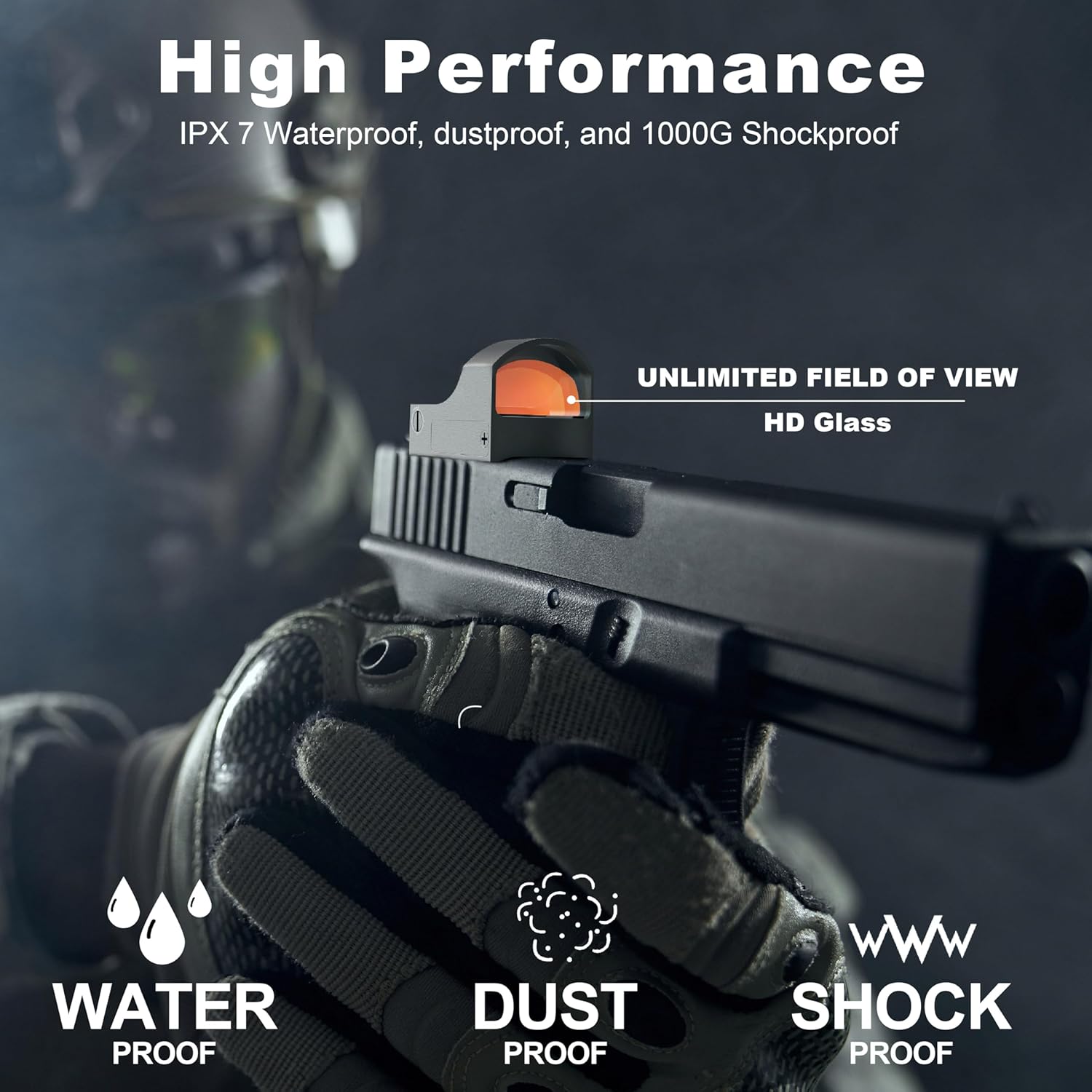 Micro LED Red Dot Sight – 2 MOA Dot, Shake Awake, Delta Point Footprint & 7075 Aluminum, Side-Load Battery, IPX7 Waterproof, Includes 5/8" M1913 Rail Mount