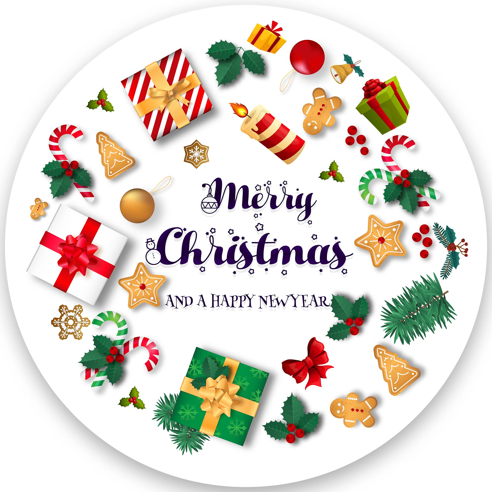 Papa Prints Merry Christmas Pack Of 48 Christmas Party Decoration Stickers (45 Mm) Stickers For Card Making, Gifts & Cake Boxes Papa Prints®