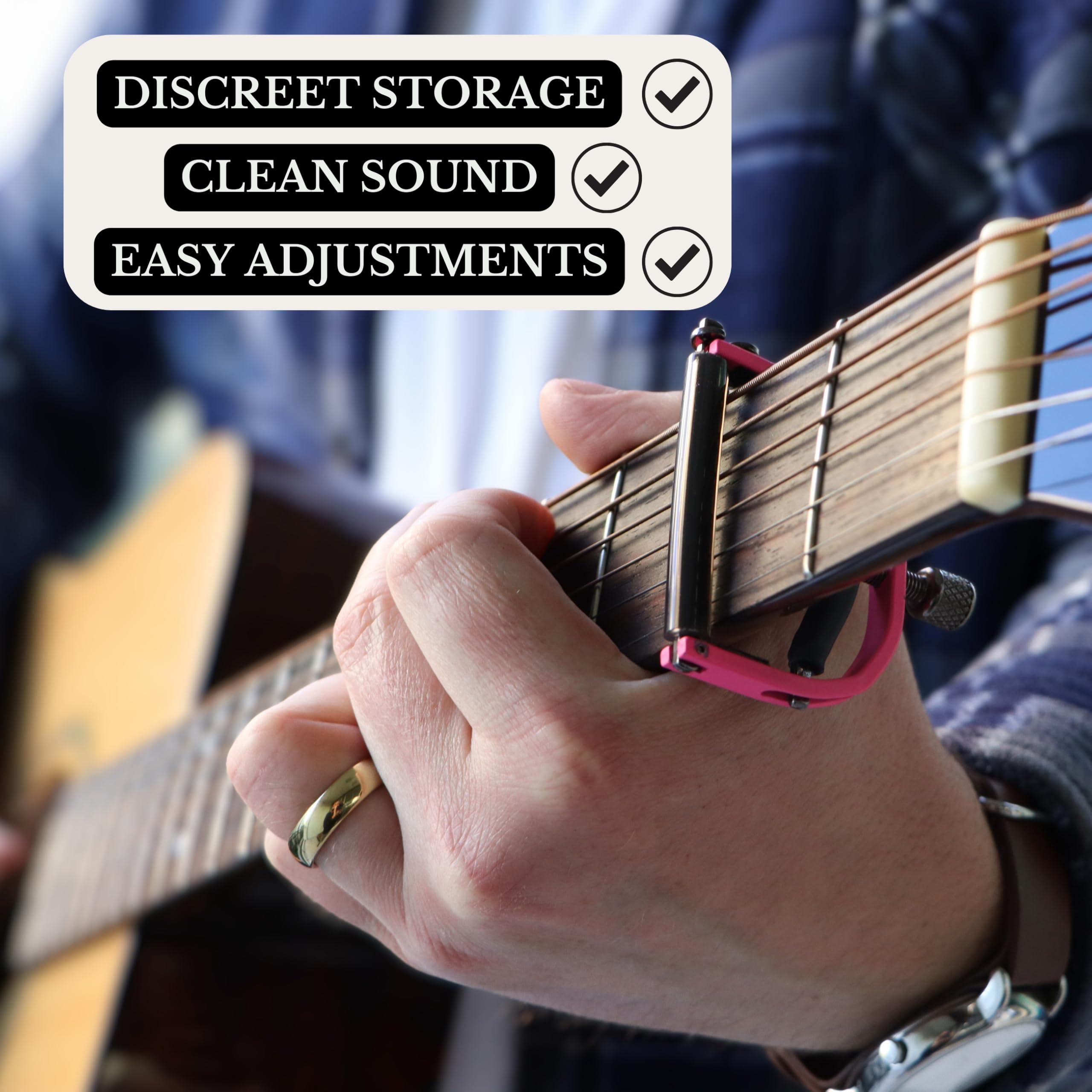Cejilla para guitarra acústica de 6 cuerdas, cejilla de alta calidad para acústica, cejilla de fácil ajuste para guitarra de 6 cuerdas, diseño ultrafino, sin zumbidos, cejilla de guitarra ideal para