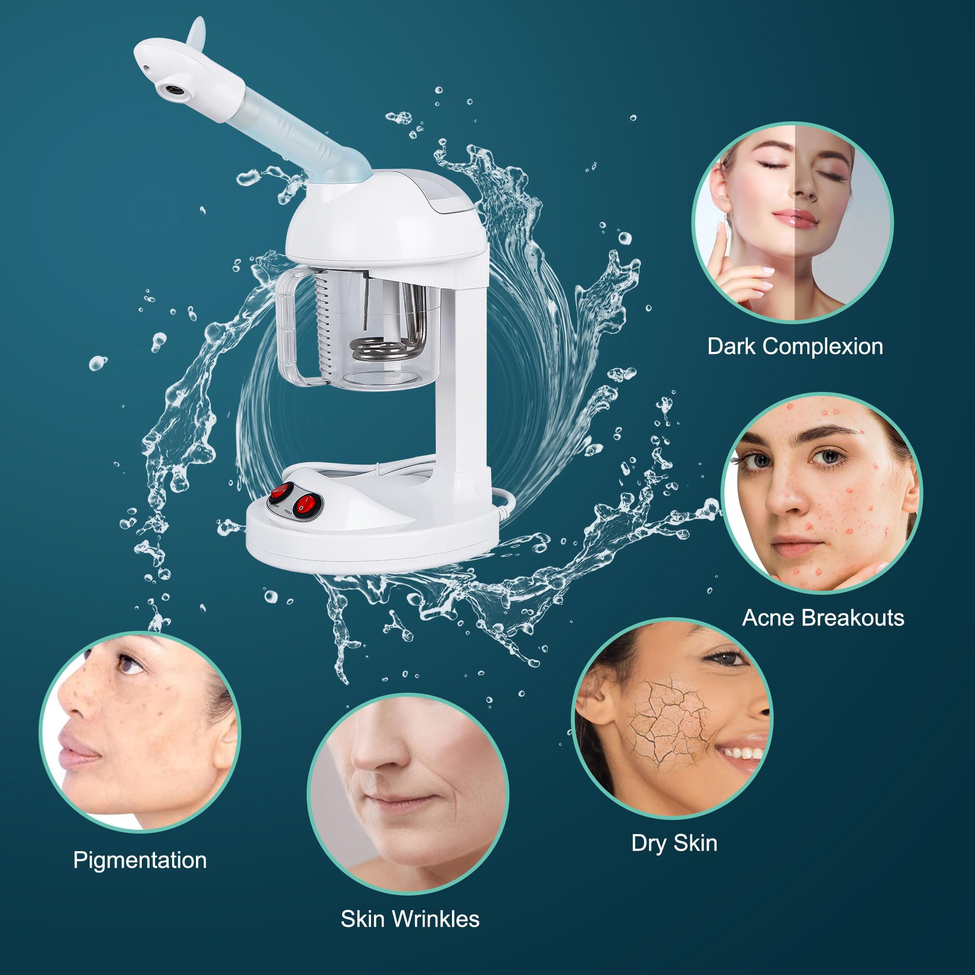Amazon.com: Portable Facial Steamer, Ozone Face Steamer with 360