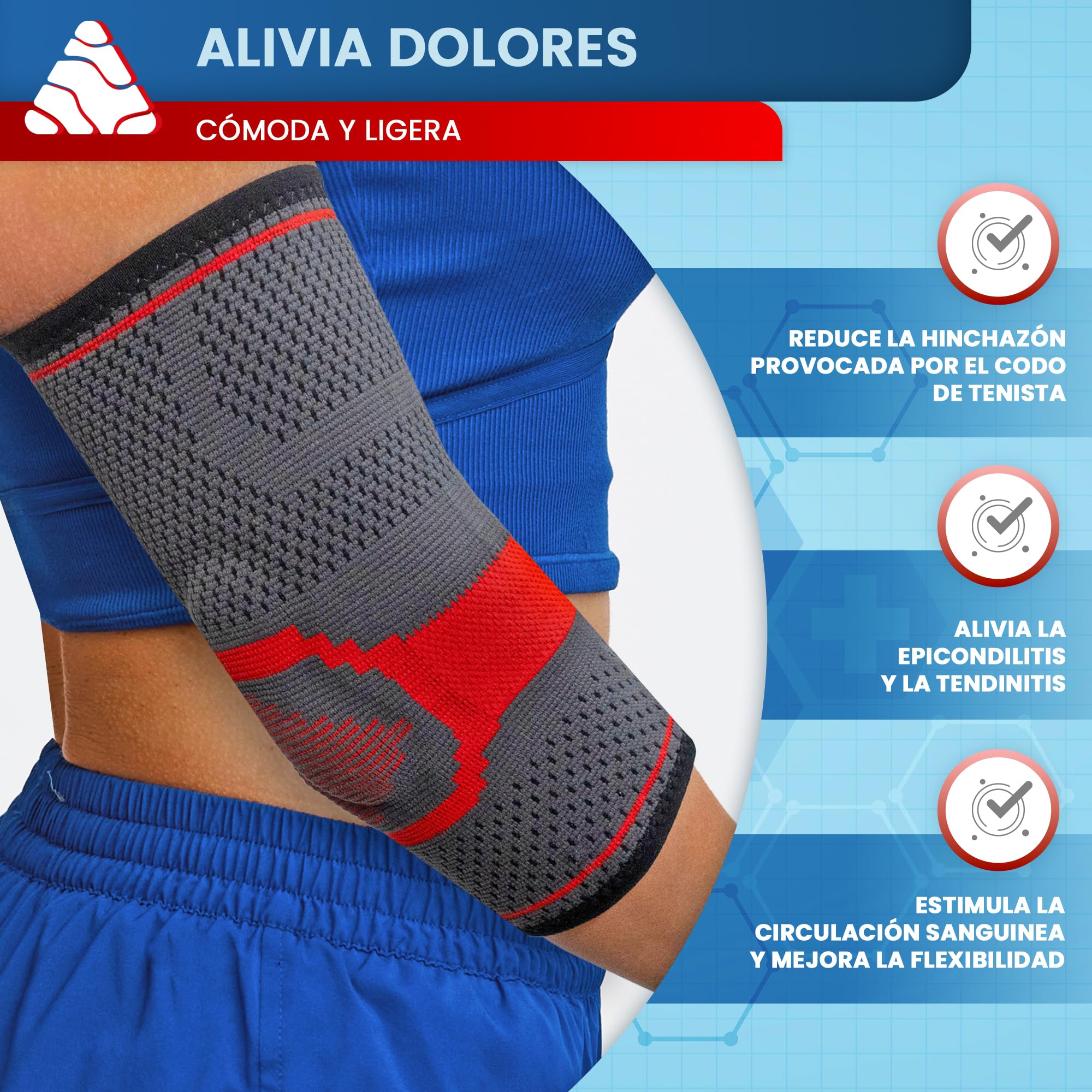 2 Pcs Coderas Epicondilitis Hombre y Mujer con Almohadilla de Silicona Masajeadora y Compresión por Tejido 3D Transpirable. Coderas Para Tendinitis, Codo de Tenista, Pádel, Crossfit y Gym (X-Large)