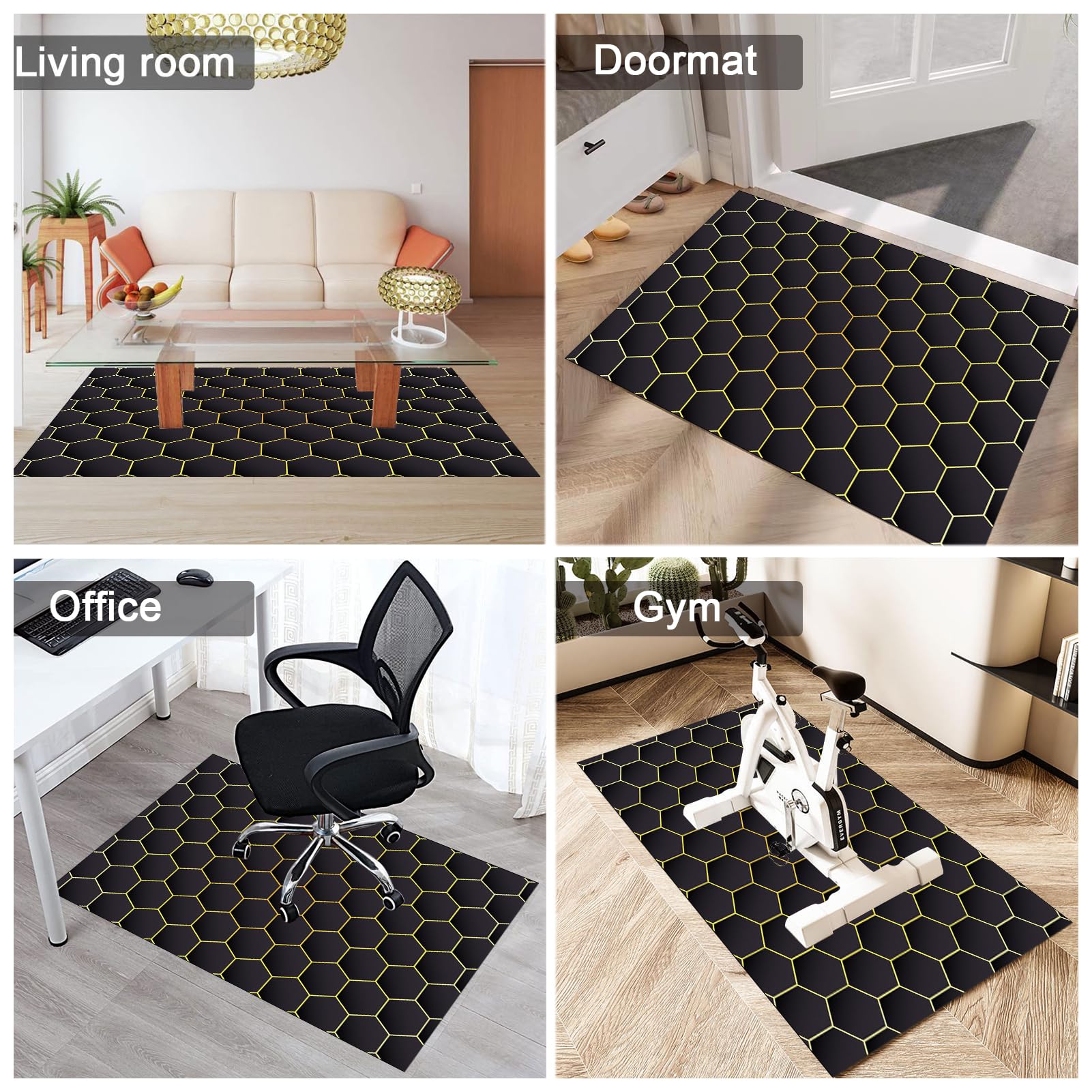 Bureaustoelmat voor hardhout en tegelvloer, computerstoelmat voor rolstoel, laagpolig tapijt, gamingstoelmat, multifunctionele vloerbeschermer voor thuiskantoor, 100 x 140 cm
