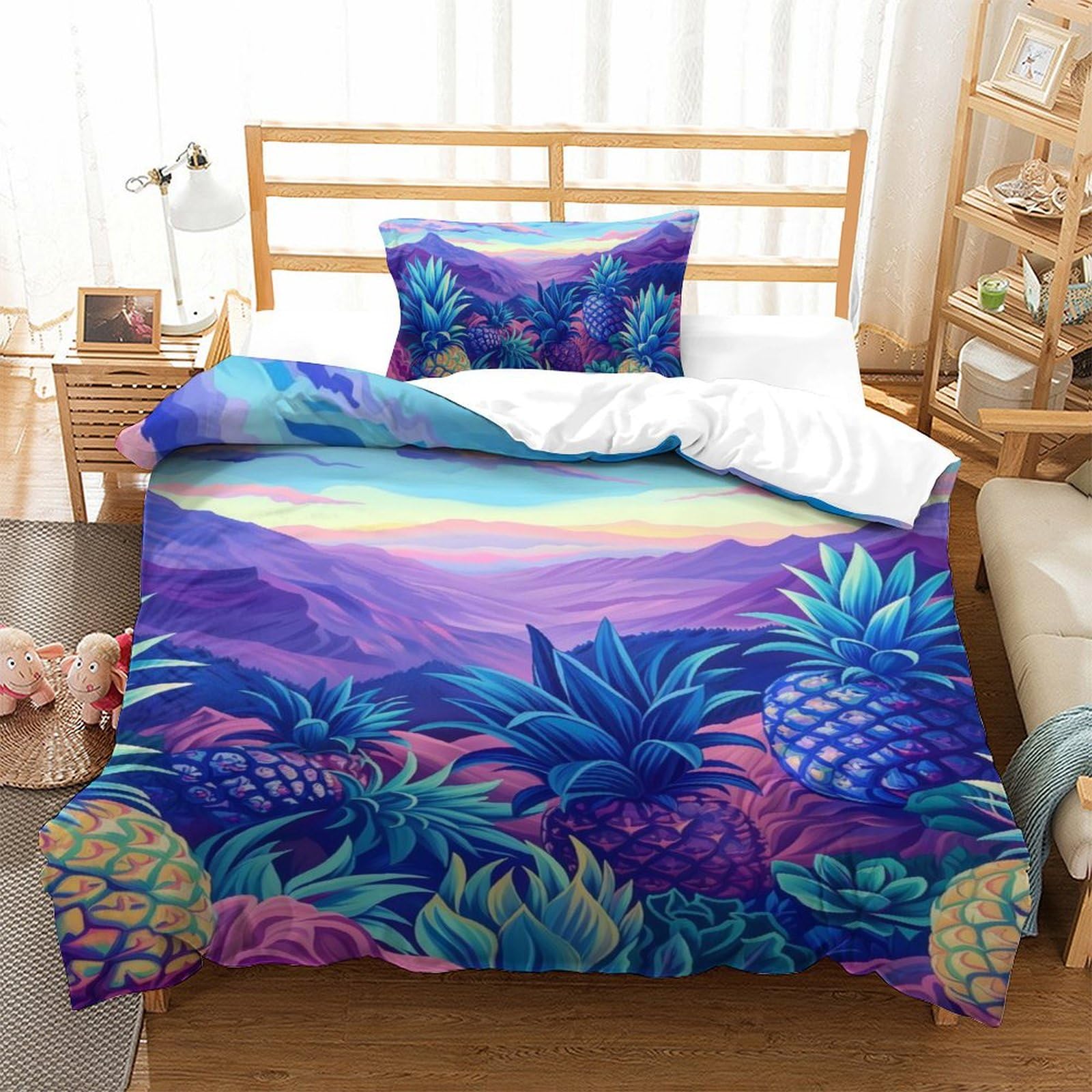 Ananas housse de couette exotique pour chambre enfant et adulte