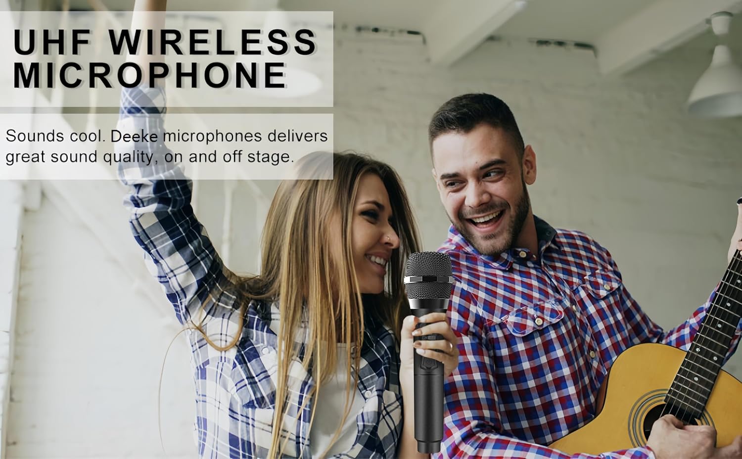 Wireless Microphone Only for Mic Input, UHF Rechargeable Handheld Multipurpose Mic,(Work 10hs) Microphones 150ft Range for Machine Amplifier Speaker Karaoke Church Speech Wedding Singing (Black)