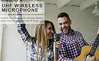 Vista 3 de Micrófono inalámbrico solo para entrada de micrófono, micrófono multiusos recargable UHF, micrófonos (trabajo de 10 horas), rango de 150 pies