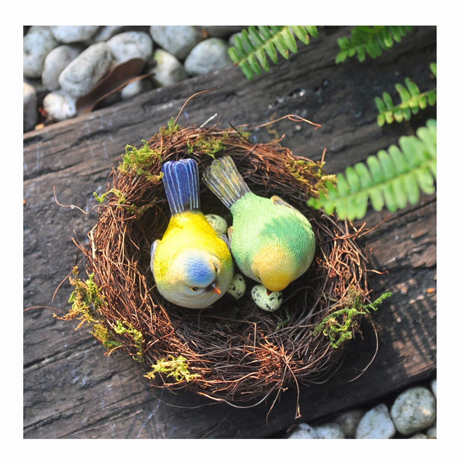 Nidi per Uccelli Nido dell'uccello Eco-Compatibile con Decorazioni Uova da Uccello, Giardino all'aperto Decorazioni per Birdhouse, Diametro 15 cm