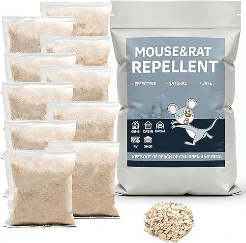 Paquete de 10 bolsas repelentes de ratones, repelente de ratones de ratas en interiores, disuasorio de ratones al aire libre, control de plagas,