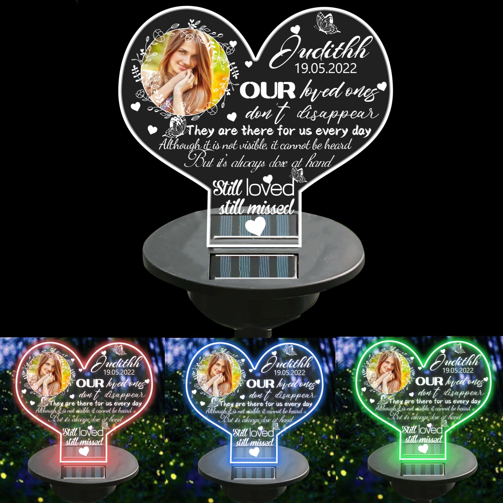 Personalized Solar Memory Garden Lights Loss of Loved One Pet