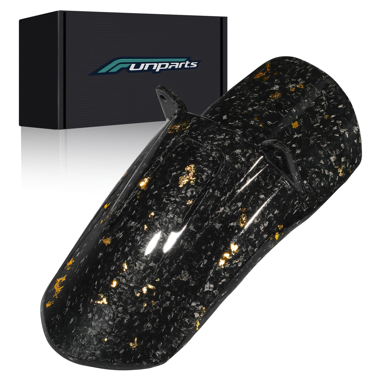 Funparts Sur Ron Rear Cushion Fender,Carbon Fiber Motorcycle Fender Mud Guard for Surron Sur Ron Light Bee X/S Segway X260 X160 Electric Dirt Bike with Gold Pattern