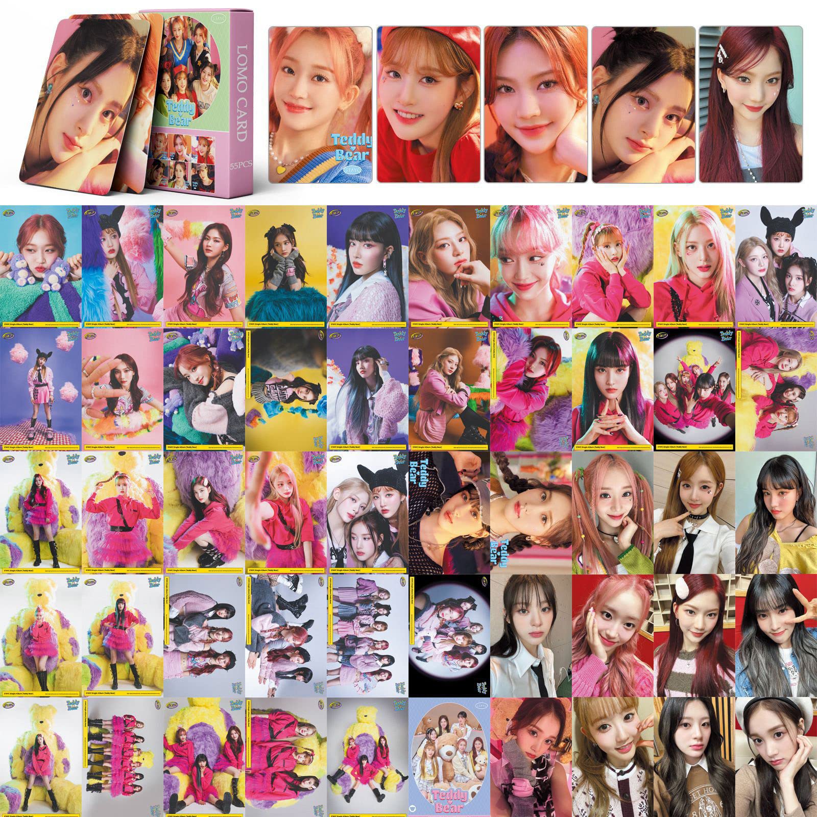 FOURBOM 55Pcs STAYC Photocard STAYC Teddy Bear STAYC Photo Cards
