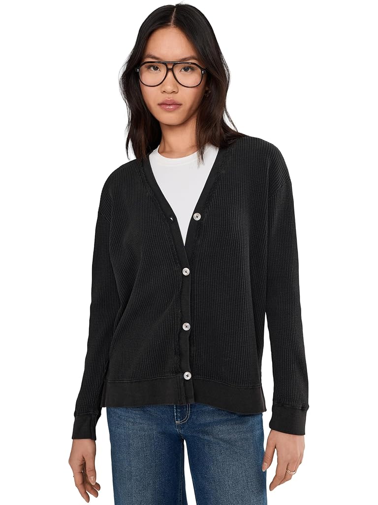 Mod-o-doc Long Sleeve Button Front Waffle Cardigan