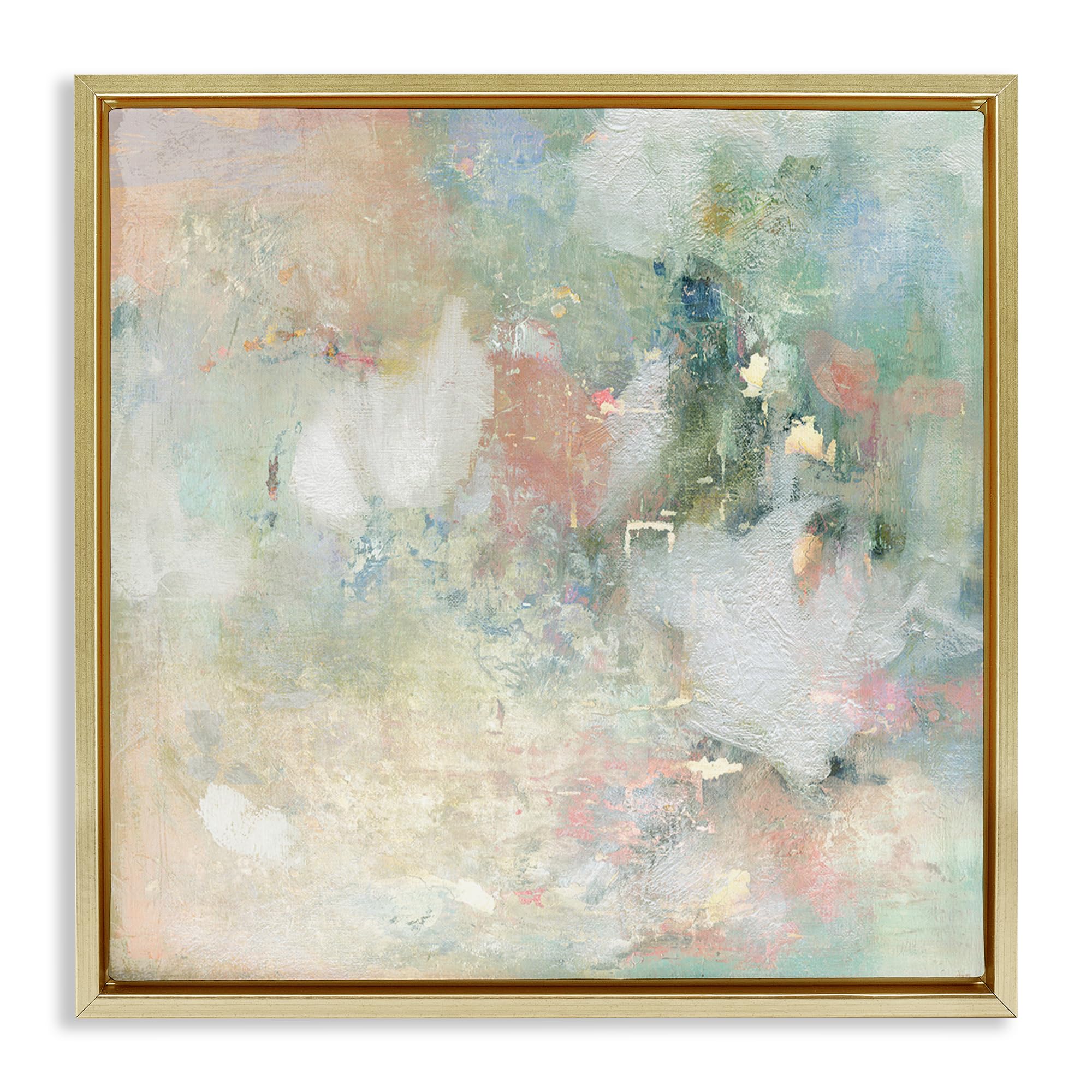 'Serene Pastel Brushstroke Harmony'| Floating Frame Canvas Art