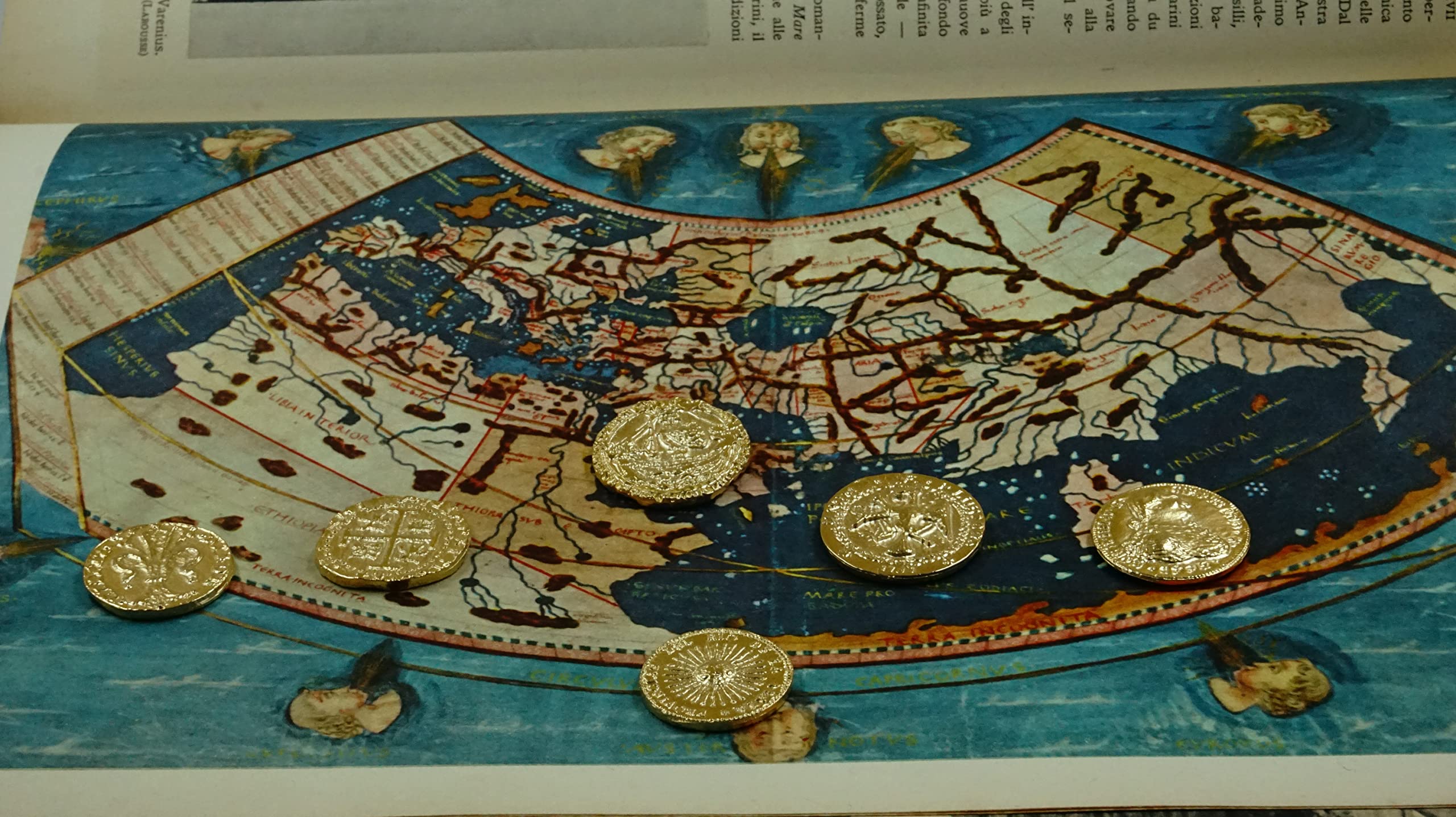 lazzaro italy Monete Pirati Metallo Placcato Oro. Idea Regalo 6 differenti Monete - Riproduzione fatta a mano