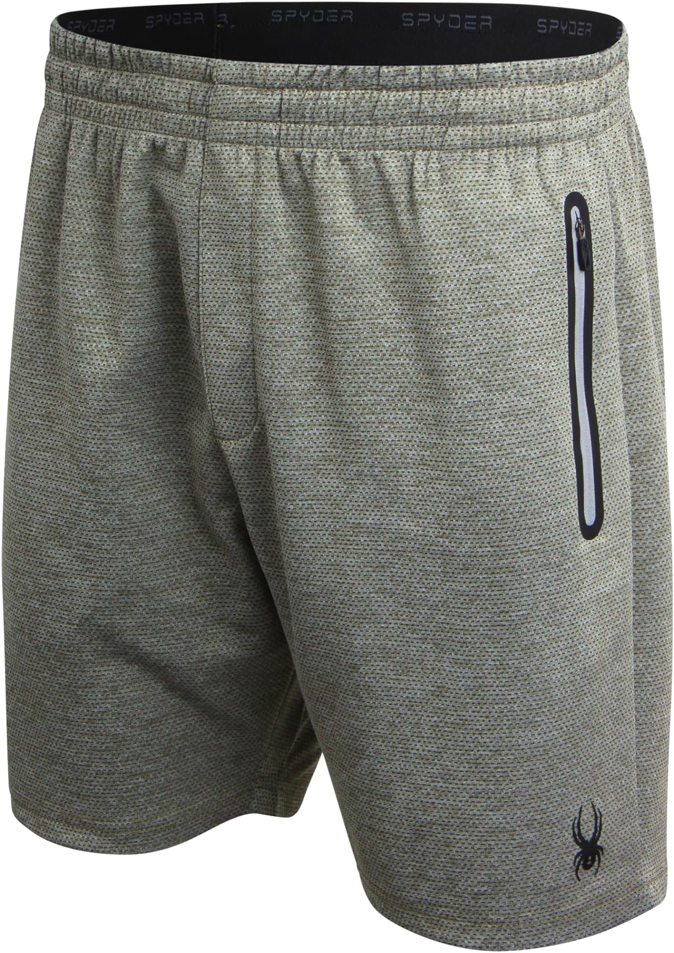 Spyder Men's Active Shorts - Athletic Performance Gym Shorts, Reflective Trim - Running Shorts, Zip Pockets (S-XL)