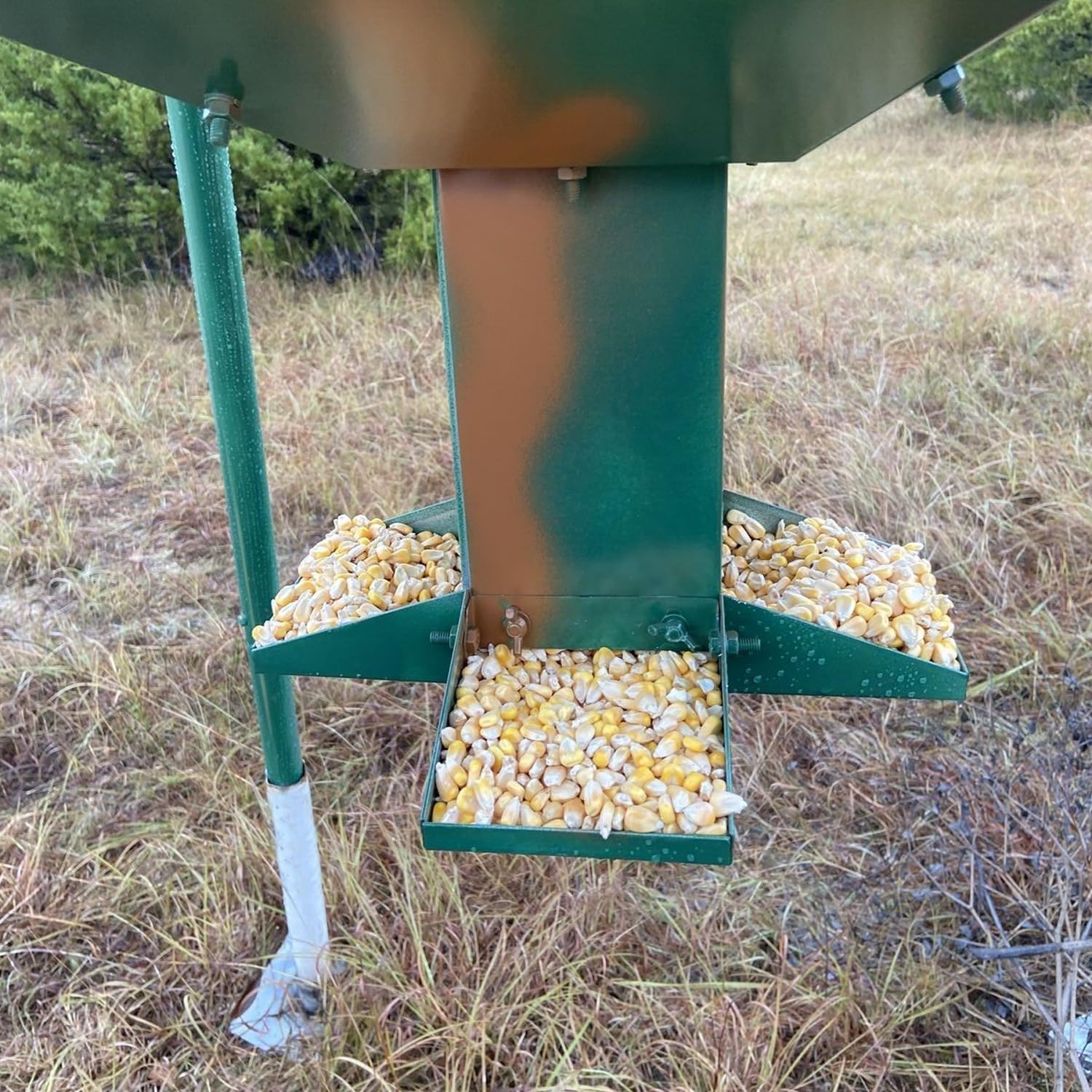 HECASA 450LB Capacity Big Game Gravity Deer Feeder Galvanized Steel Hunting w/o Foot Kit