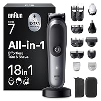 Braun Rasoio Elettrico Barba e Capelli Serie 7, Accessori AIO7585 Grigio