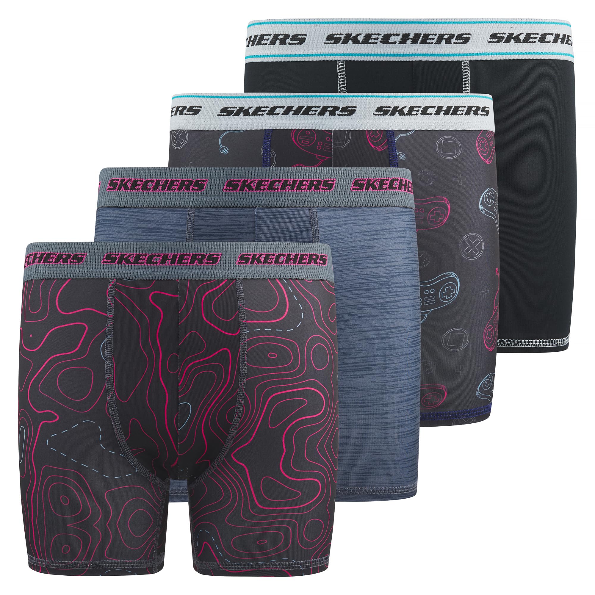 Skechers Boys Underwear 4 Pack Boxer Briefs for Boys Durable Stretch Breathable Moisture Wicking