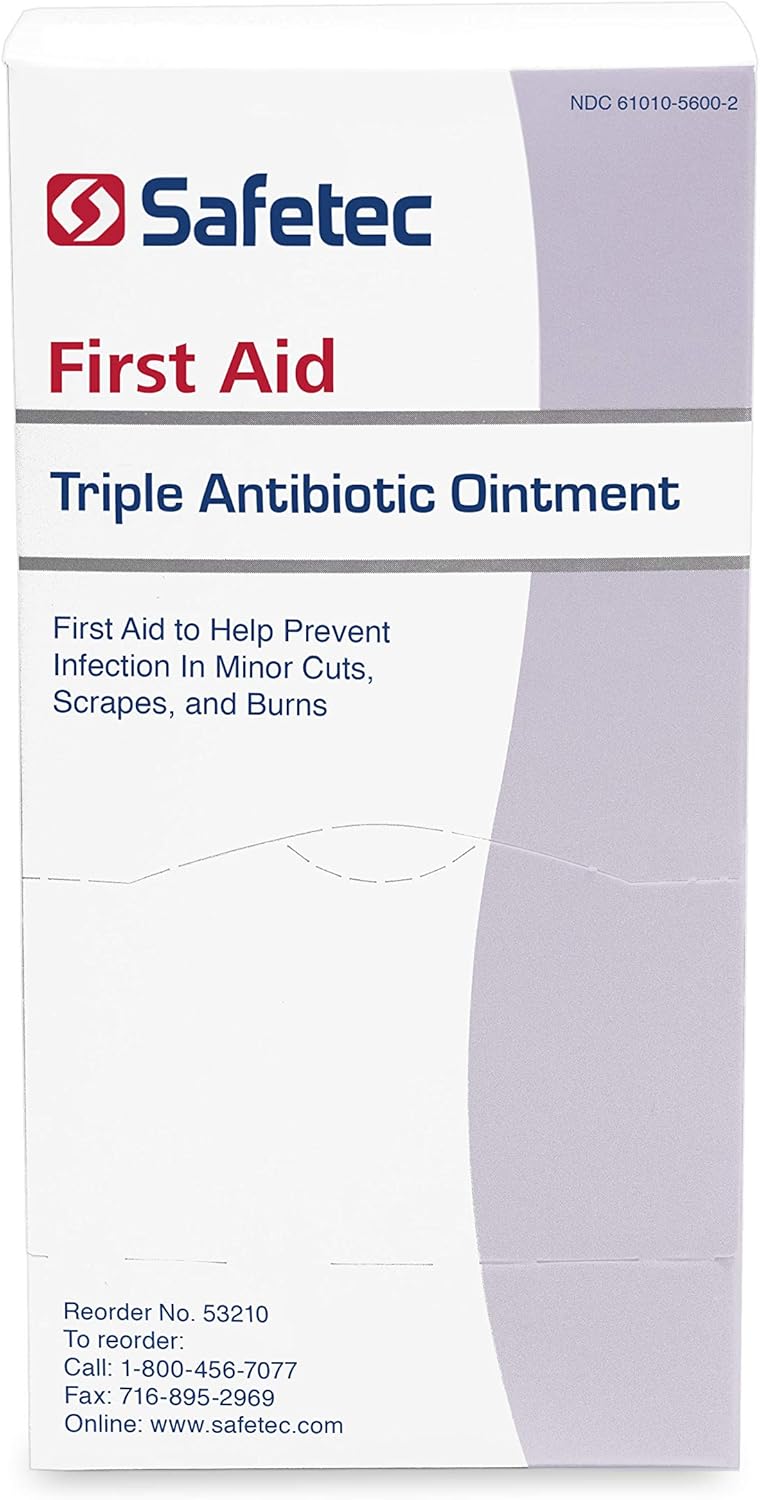 Safetec Triple Antibiotic .9 g. Pouch (144 Count Box) - First Aid Ointment for Minor Cuts, Scrapes and Burns (Pack of 2 Boxes)