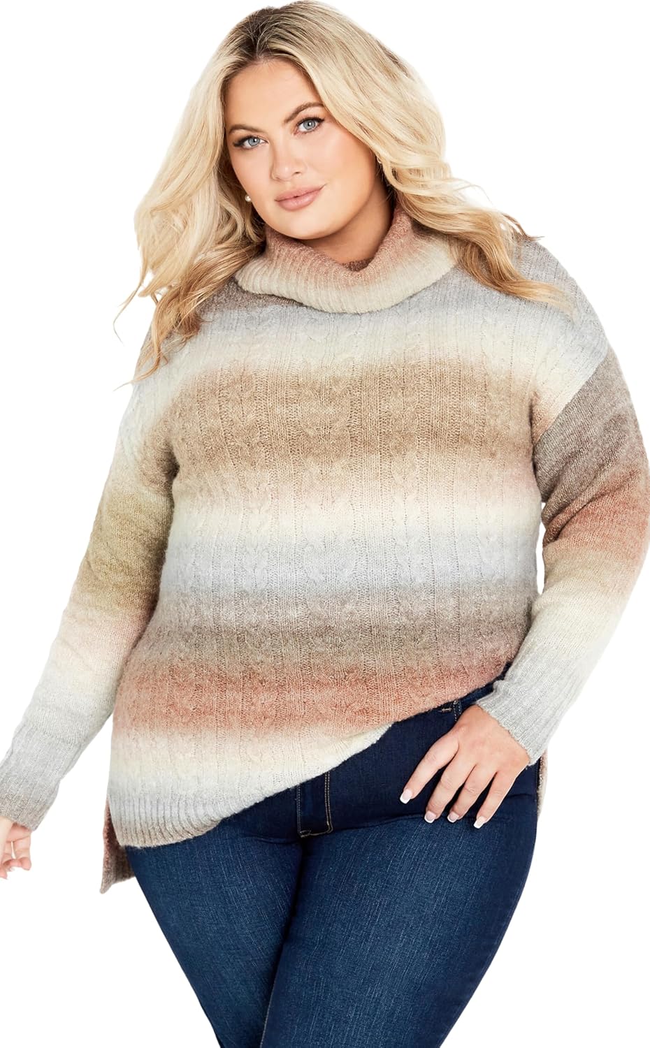 Avenue Women's Plus Size Sweater Alana in Navy, Size 1416