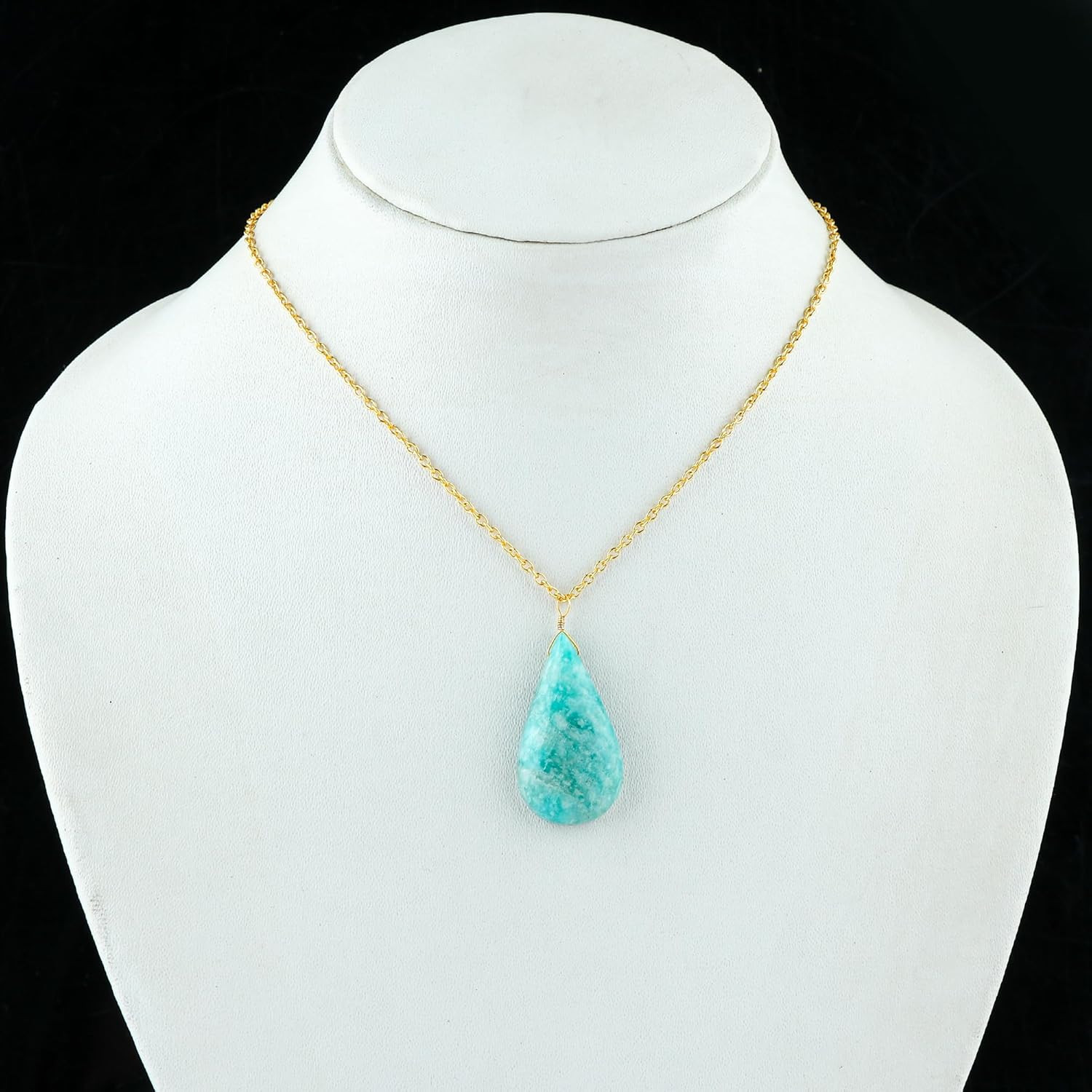 Natural Dainty Pendant Necklace, Cabochon Crystals, Handmade Dangle Jewelry, Genuine Gemstone Pendant, Gift For Her,18 inch Gold Plated Adjustable Chain, Christmas Gift - Image 3