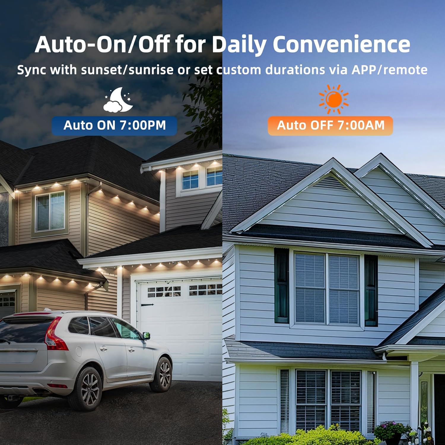 100FT Permanent Outdoor Lights for House,RGB LED Eaves Lights with IP67 Waterprooff, Smart App Remote Control, Music Sync, for Christmas,Daily & Holiday Party Decor