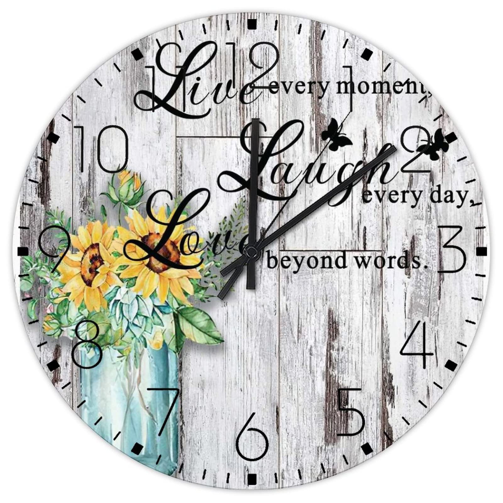 Horloges murales en bois de 38,1 cm grand format pour décoration murale