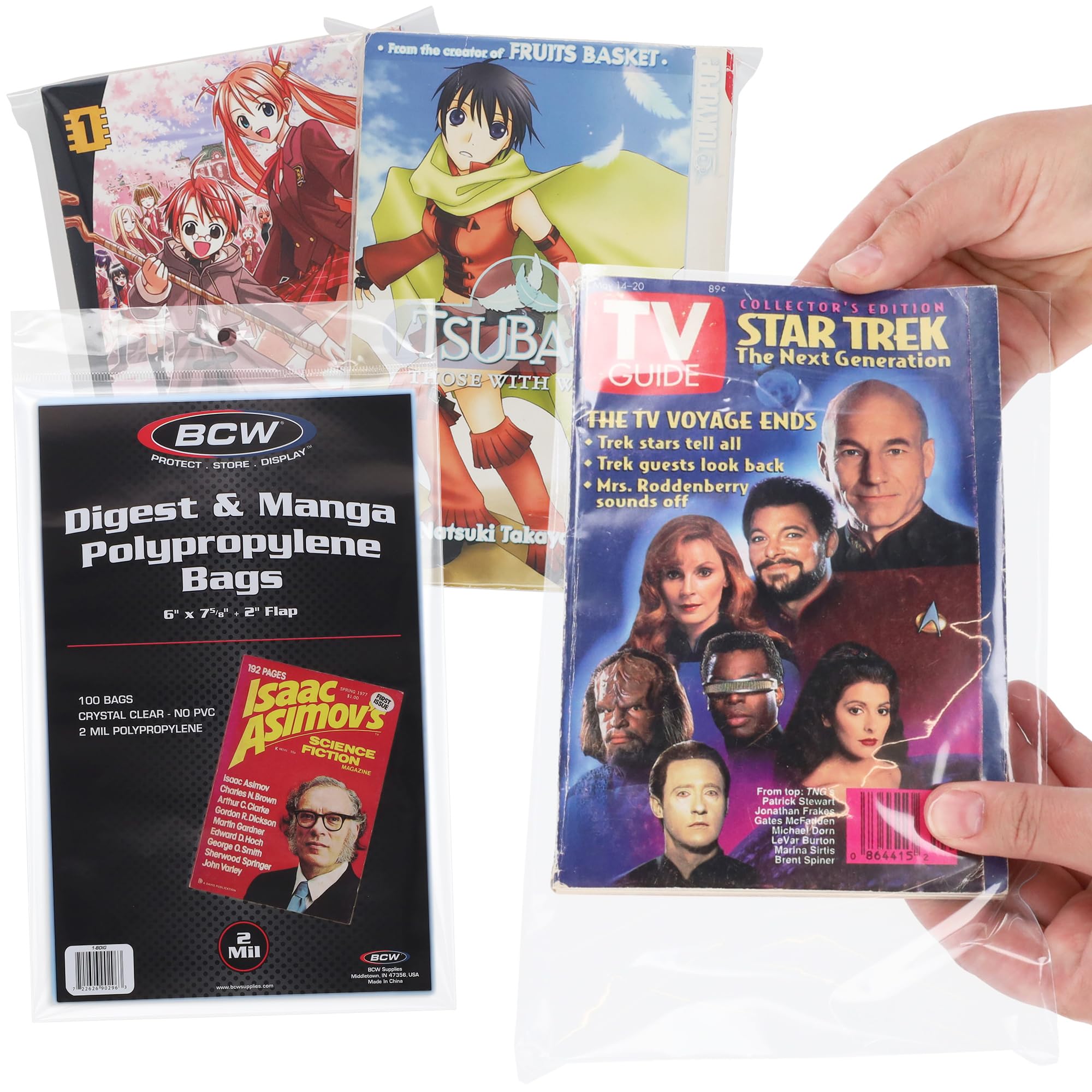 Amazon.com : BCW Digest & Manga Polypropylene Bags – 100 Pack