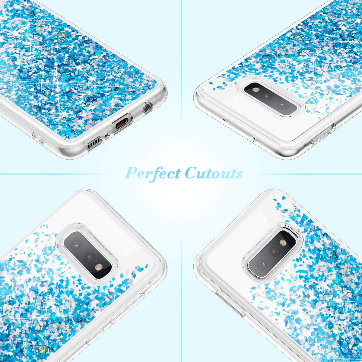 Caka Case for Galaxy S10e Glitter Case Liquid Series Luxury Fashion Bling Flowing Liquid Floating Sparkle Glitter Soft TPU Case for Samsung Galaxy S10e (Blue)