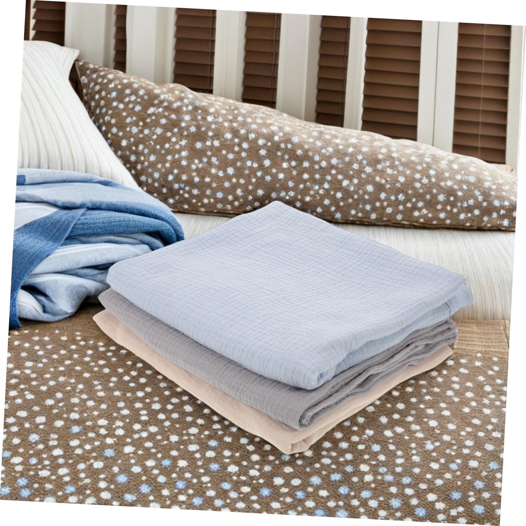 UPKOCH Mantas Envolventes para Recién Nacidos, 3 Piezas de Hilo | Suaves y Transpirables, Estilo Minimalista, para Bebés E Infantes, Paquete de Tres