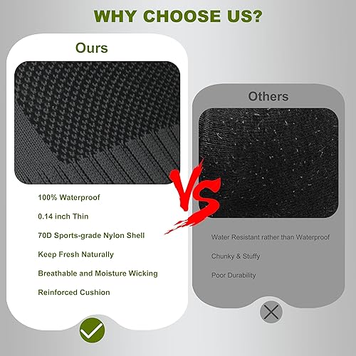 Vista 5 de Calcetines impermeables para hombres y mujeres, para deportes al aire libre, transpirables, impermeables, para senderismo, camping, vadeo, trekking