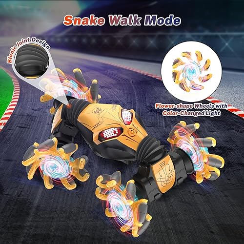 Miniatura 5 de Gesto RC Car, 2.4Ghz 4WD controlado a mano, auto RC con detección de gestos, auto de acrobacias RC con control remoto 360 giratorio Drift RC Car RC