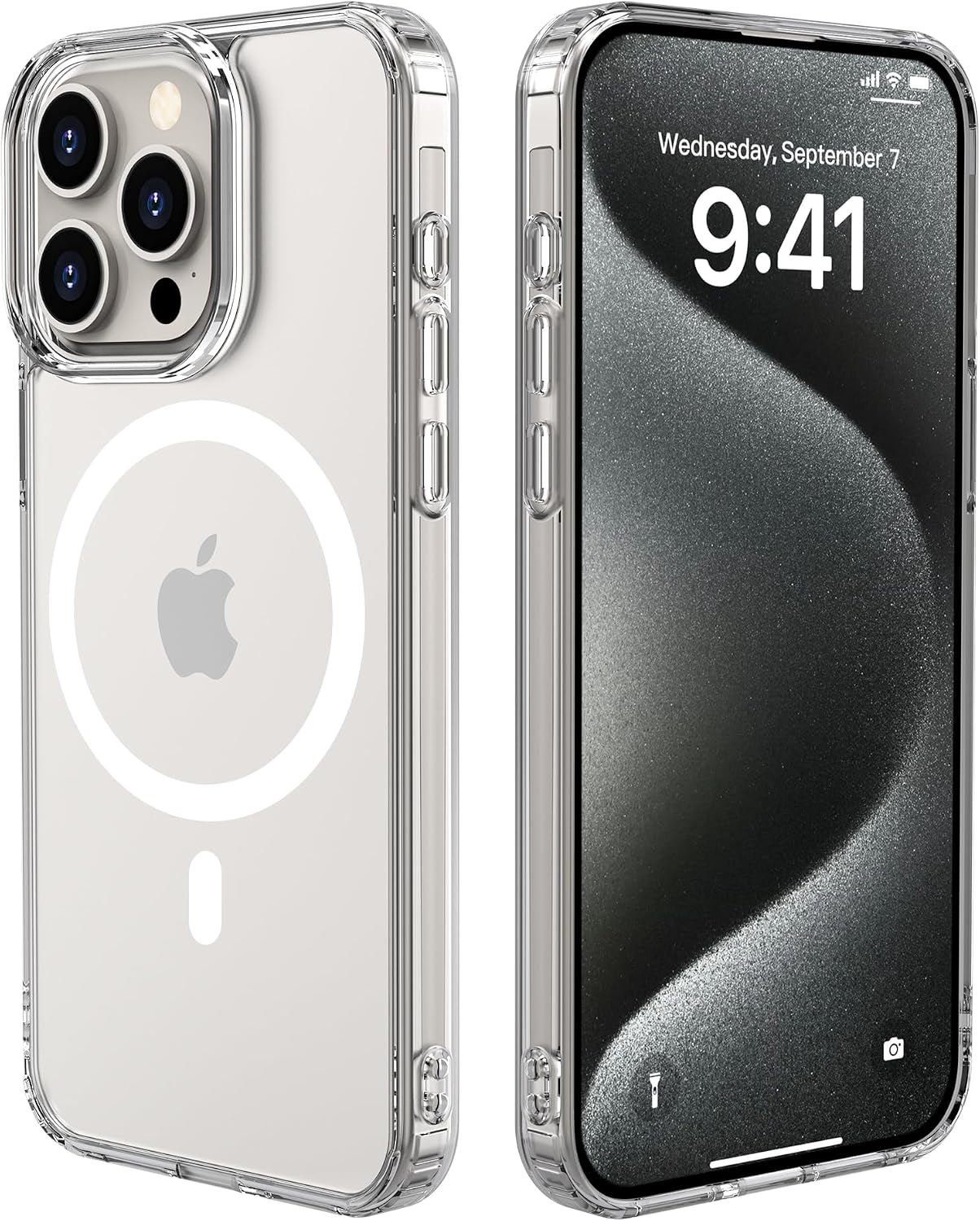 Magnetic Designed for iPhone 15 Pro Max Case Clear, 6.7 Inch