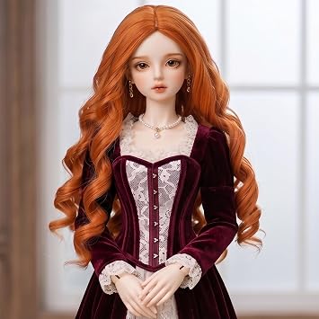 Miss U Hair 8-9 Inch 1/3 BJD Wig MSD DOD Pullip Dollfie Long Carrot Ginger Red Curly Hair Wigs Handmade