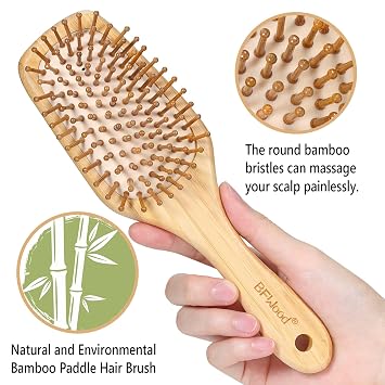 BFWood Bamboo Paddle Hairbrush