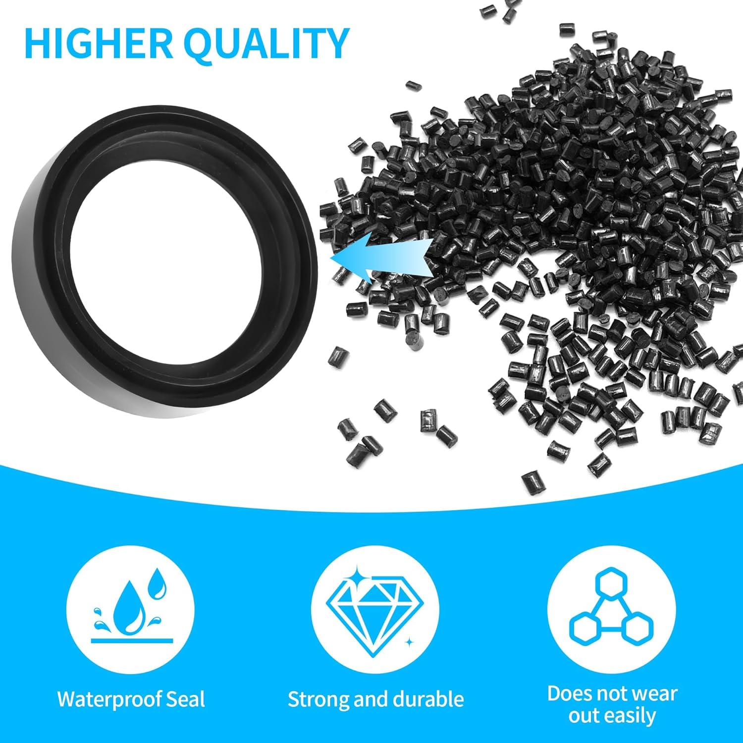 Toilet Tank Gasket Compatible with TOTO 9BU062E Aquia I & II Premium Rubber Toilet Seal Replacement for Dual Flush Toilets, Leak-Proof Design