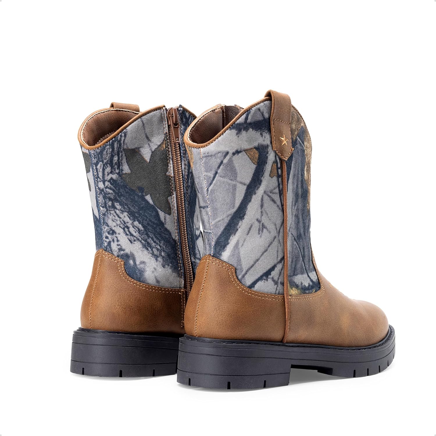 DREAM PAIRS Boys Girls Cowboy Boots Kids Western Riding Mid Calf Boots with Side Zipper (Toddler/Little Kid/Big Kid) - Image 7