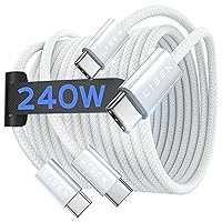 Vista 17 de LISEN Cable USB C a USB C, cables de carga rápida de 240 W, tipo C, cable de carga rápida tipo C PS/2, cable de carga para iPhone 17 16 iPad