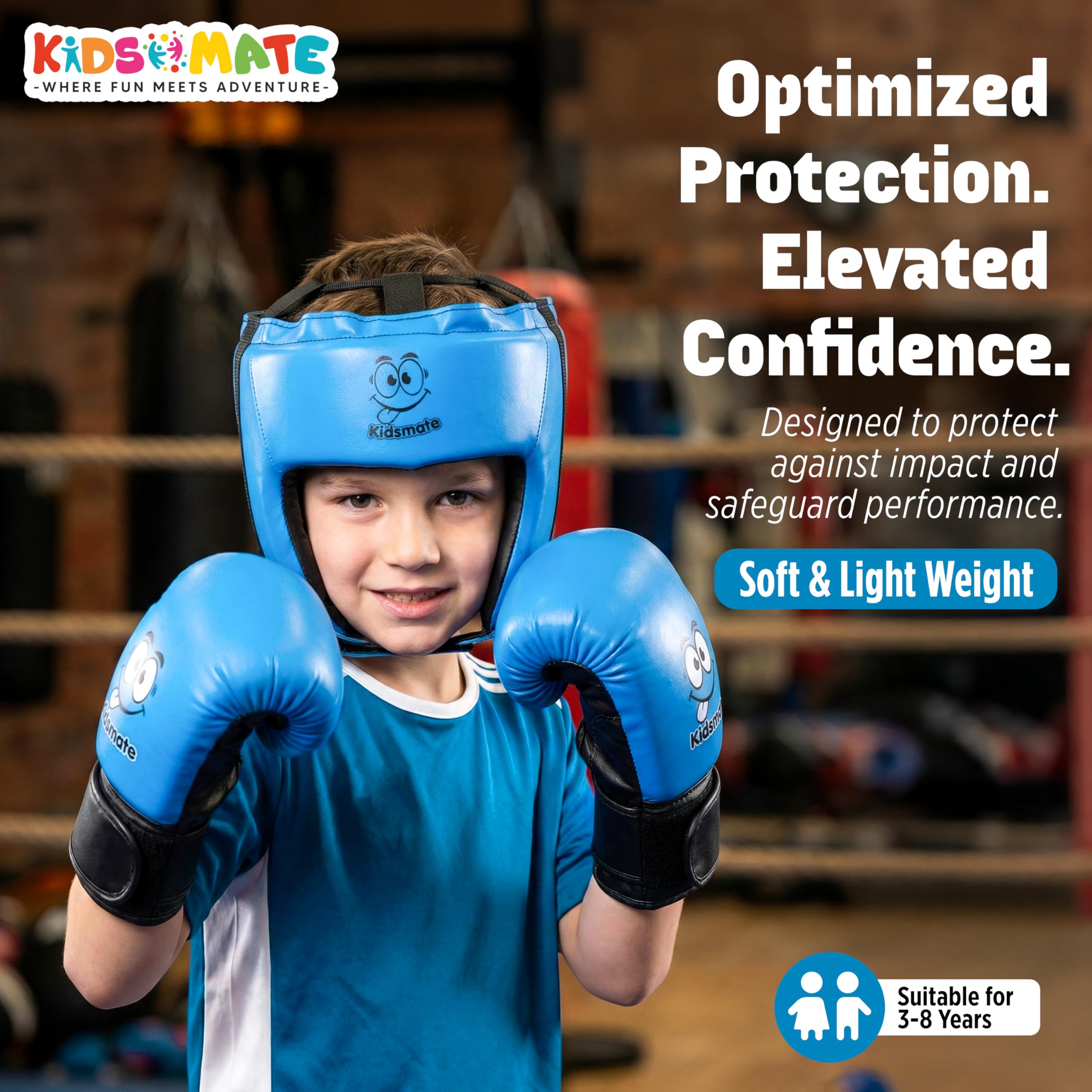 Kidsmate Boxing Kit for Kids of Age 3โ8 Yrs | Safe Synthetic Leather Punching Bag with Gloves Set | Boxing Set for Karate Training & Punch Practice | Playful Fitness Activity for Boys & Girls - Blue 4