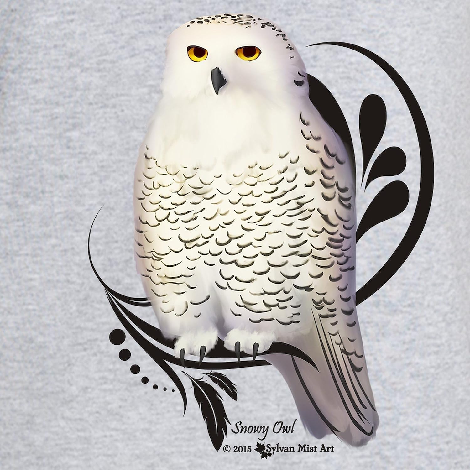 CafePress Snowy Owl Women's Nightshirt, Soft Long Pajama Shirt, Cotton PJs/Pyjamas Heather Gray