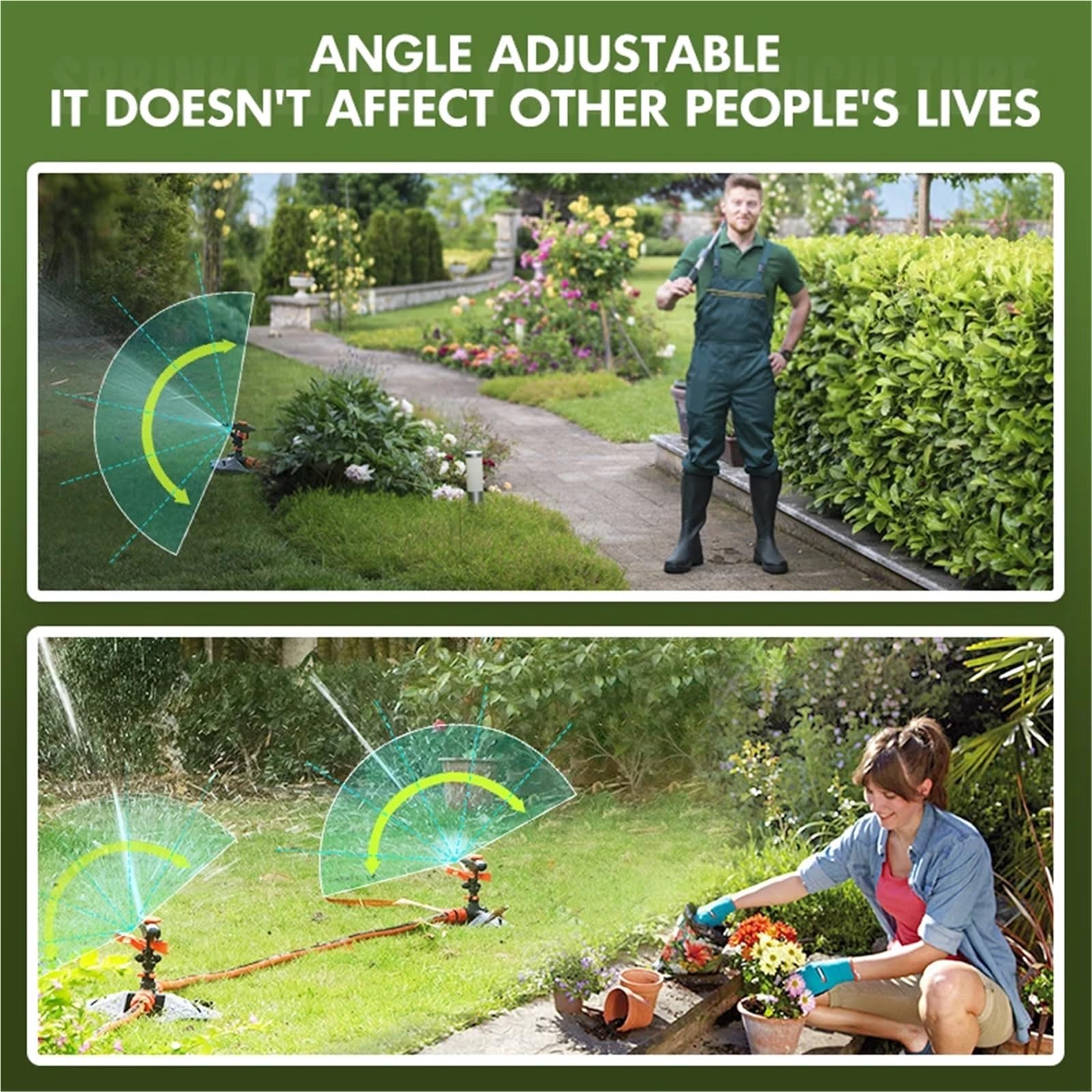 Irrigatore Rotante Irrigatori automatici for irrigazione da giardino | Sistema di irrigazione con rotazione a 360° con ugello for piante da erba for cortile esterno agricolo(1pcs)