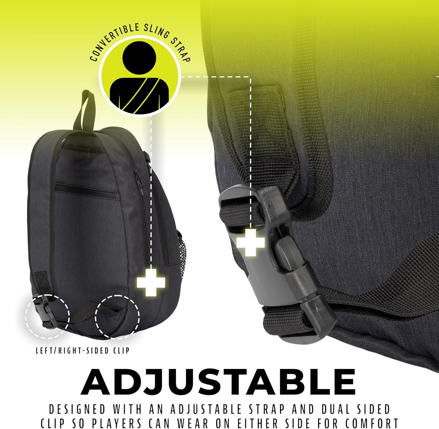 Franklin Sports Padel Bag - Men's + Women's Paddle Tennis Padel Sling Bag Backpack - Adjustable Size Equipment Bag for Padel + Paddle Tennis